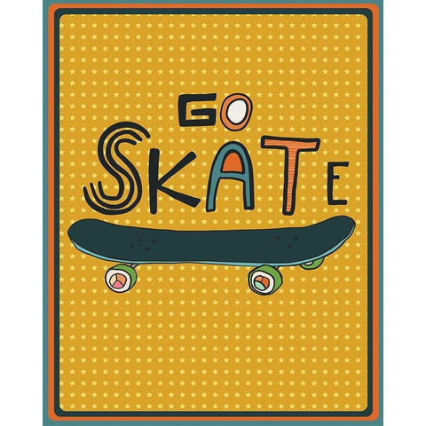 Go Skate Black Modern Wood Framed Art Print with Double Matting by Rupp, Mariah