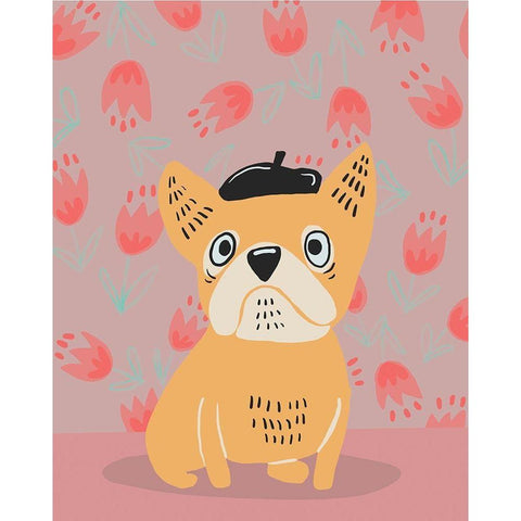 French Bulldog Black Modern Wood Framed Art Print by Rupp, Mariah