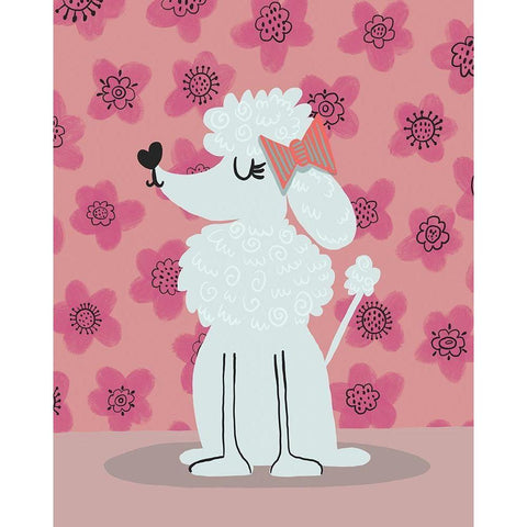 French Poodle Black Modern Wood Framed Art Print with Double Matting by Rupp, Mariah