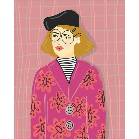 French Lady Black Modern Wood Framed Art Print with Double Matting by Rupp, Mariah