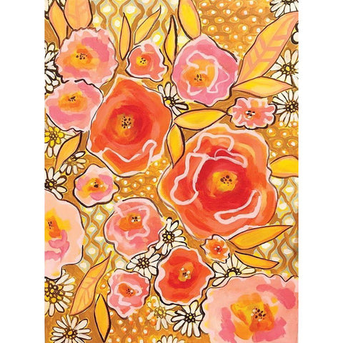 Flowers Gold Ornate Wood Framed Art Print with Double Matting by Rupp, Mariah