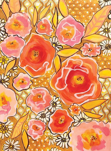 Flowers White Modern Wood Framed Art Print with Double Matting by Rupp, Mariah