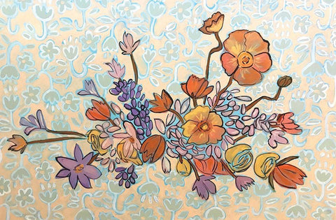 Flower Burst White Modern Wood Framed Art Print with Double Matting by Rupp, Mariah