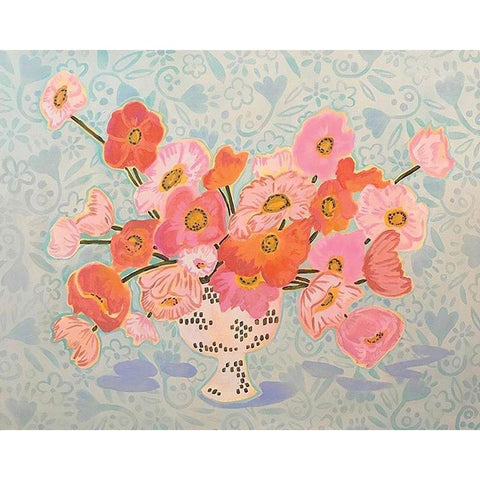 Floral White Modern Wood Framed Art Print by Rupp, Mariah