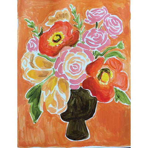 Orange on Orange White Modern Wood Framed Art Print by Rupp, Mariah