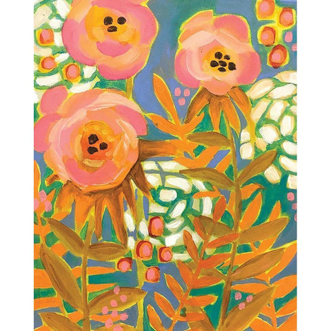 Flowers Black Modern Wood Framed Art Print with Double Matting by Rupp, Mariah