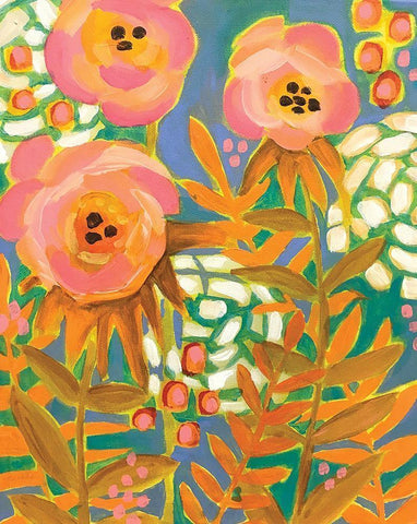 Flowers Black Ornate Wood Framed Art Print with Double Matting by Rupp, Mariah