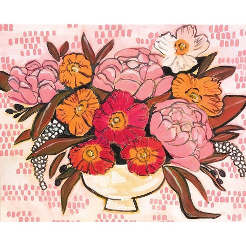 Bouquet Gold Ornate Wood Framed Art Print with Double Matting by Rupp, Mariah