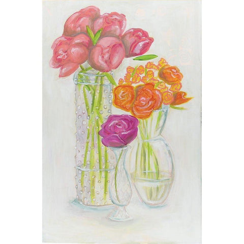 Flowers in Vases Gold Ornate Wood Framed Art Print with Double Matting by Rupp, Mariah