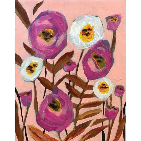 Pink on Pink Black Modern Wood Framed Art Print with Double Matting by Rupp, Mariah