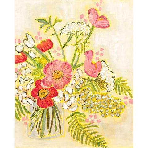 Flowers on White White Modern Wood Framed Art Print by Rupp, Mariah