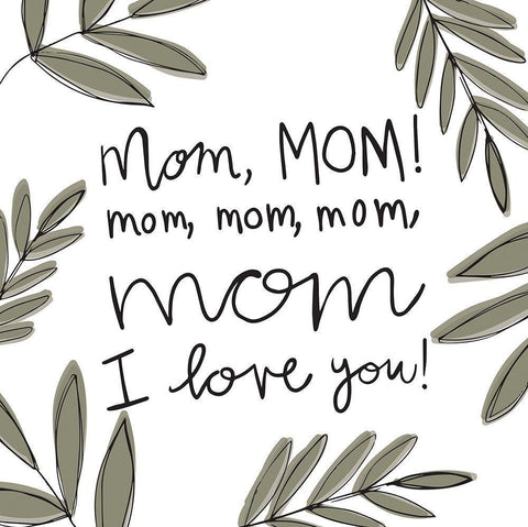 Mom Love Black Ornate Wood Framed Art Print with Double Matting by Rupp, Mariah