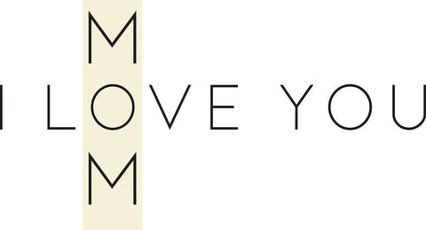 Love You Mom Black Ornate Wood Framed Art Print with Double Matting by Rupp, Mariah