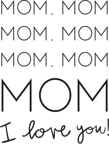 Mommmm Black Ornate Wood Framed Art Print with Double Matting by Rupp, Mariah