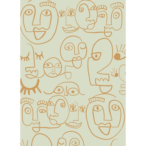 Face Lines Black Modern Wood Framed Art Print by Rupp, Mariah