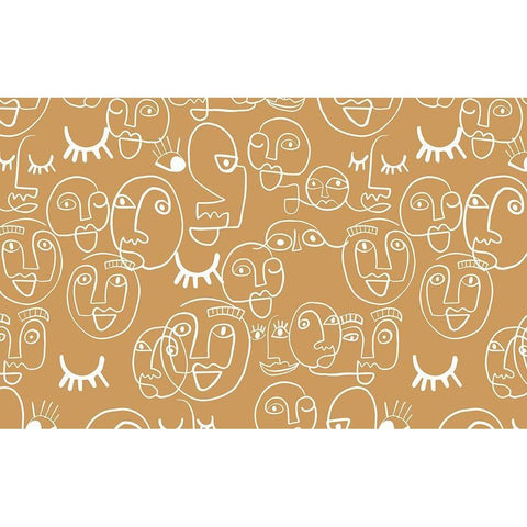 Faces Black Modern Wood Framed Art Print by Rupp, Mariah