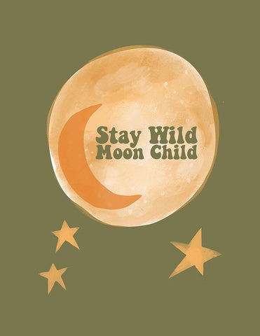 Moon Child White Modern Wood Framed Art Print with Double Matting by Rupp, Mariah