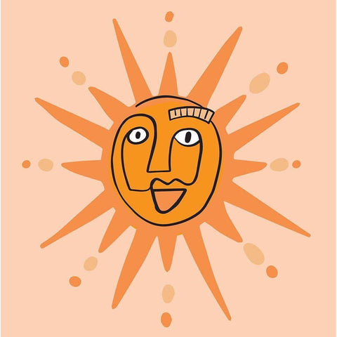 Peach Sun Black Modern Wood Framed Art Print by Rupp, Mariah