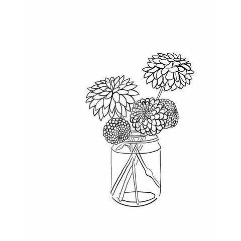 Dahlias White Modern Wood Framed Art Print by Rupp, Mariah