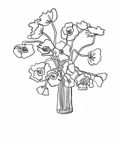 Poppies Black Ornate Wood Framed Art Print with Double Matting by Rupp, Mariah