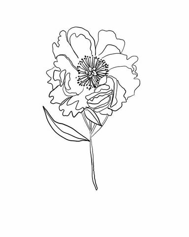 Peony Black Ornate Wood Framed Art Print with Double Matting by Rupp, Mariah