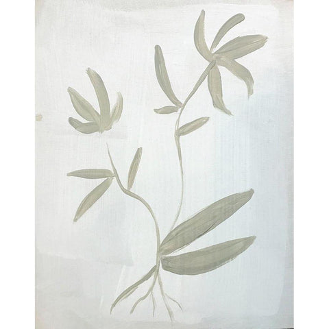 Leaves on White Black Modern Wood Framed Art Print with Double Matting by Rupp, Mariah