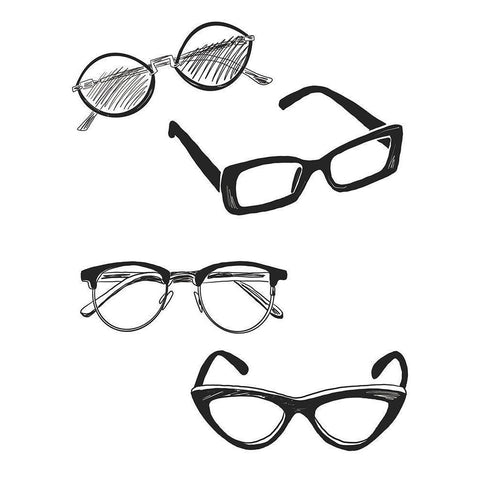 Eyeglasses White Modern Wood Framed Art Print by Rupp, Mariah