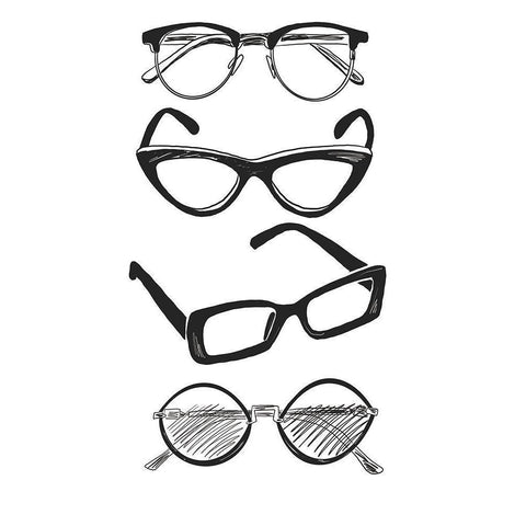 Stacked Glasses White Modern Wood Framed Art Print by Rupp, Mariah