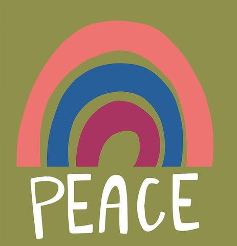 Peace White Modern Wood Framed Art Print with Double Matting by Rupp, Mariah