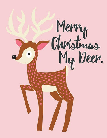 My Deer White Modern Wood Framed Art Print with Double Matting by Rupp, Mariah