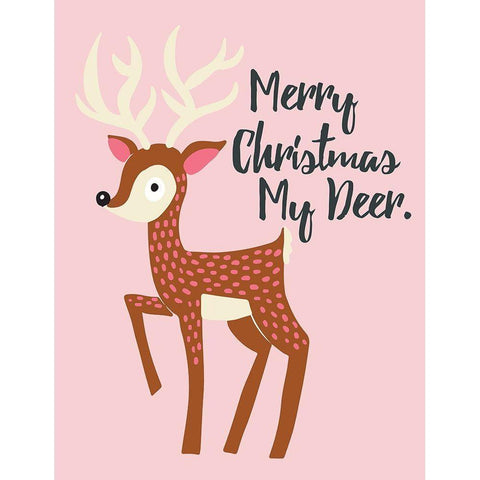 My Deer Black Modern Wood Framed Art Print with Double Matting by Rupp, Mariah