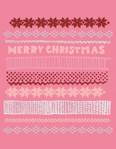 Merry Christmas White Modern Wood Framed Art Print with Double Matting by Rupp, Mariah