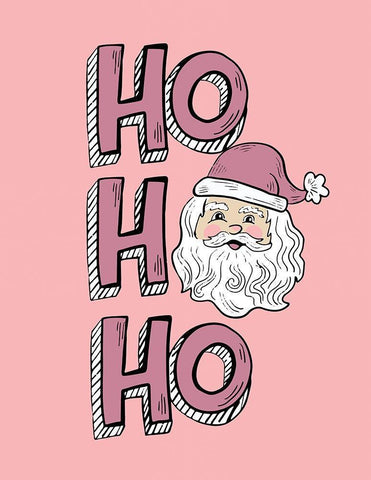 Pink Santa White Modern Wood Framed Art Print with Double Matting by Rupp, Mariah