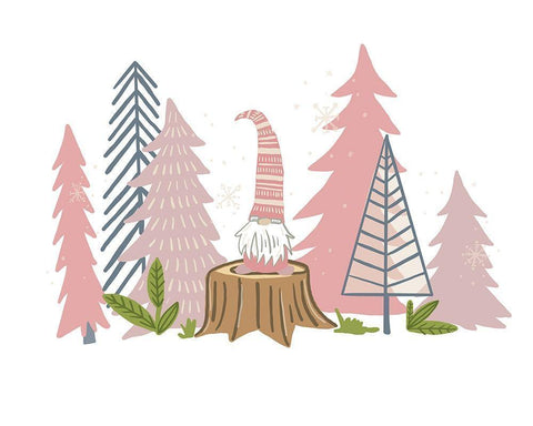 Gnome Trees White Modern Wood Framed Art Print with Double Matting by Rupp, Mariah
