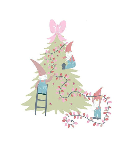 Gnome Christmas White Modern Wood Framed Art Print with Double Matting by Rupp, Mariah