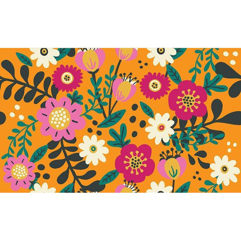 Bold Floral Black Modern Wood Framed Art Print by Rupp, Mariah