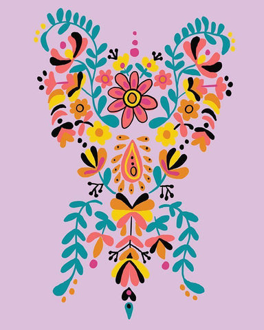 Floral Butterfly White Modern Wood Framed Art Print with Double Matting by Rupp, Mariah