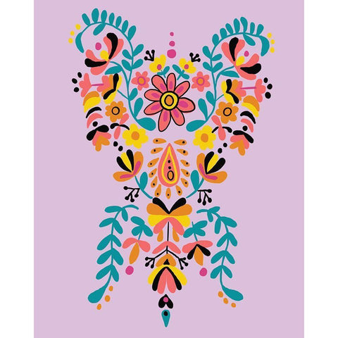 Floral Butterfly Black Modern Wood Framed Art Print with Double Matting by Rupp, Mariah