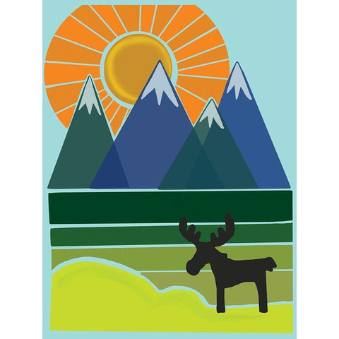 Moose Black Modern Wood Framed Art Print by Rupp, Mariah