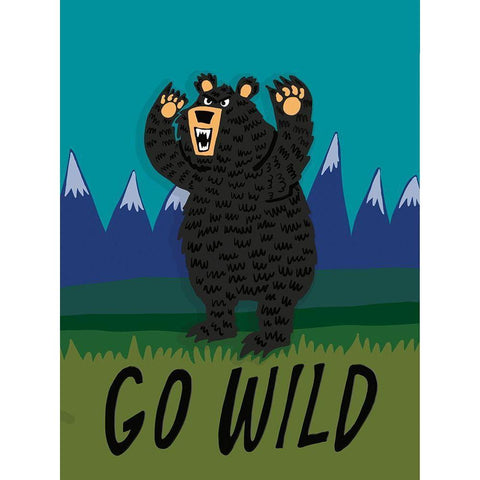 Go Wild Black Modern Wood Framed Art Print with Double Matting by Rupp, Mariah