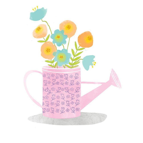 Watering Can White Modern Wood Framed Art Print by Rupp, Mariah