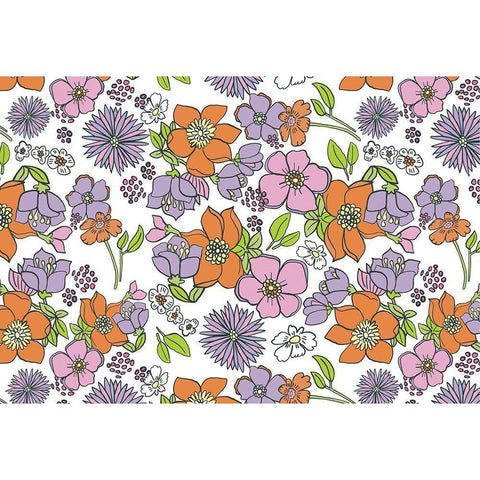 Spring Pattern White Modern Wood Framed Art Print by Rupp, Mariah