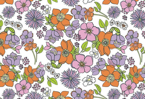 Spring Pattern Black Ornate Wood Framed Art Print with Double Matting by Rupp, Mariah