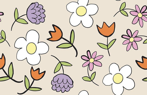 Spring Flowers White Modern Wood Framed Art Print with Double Matting by Rupp, Mariah