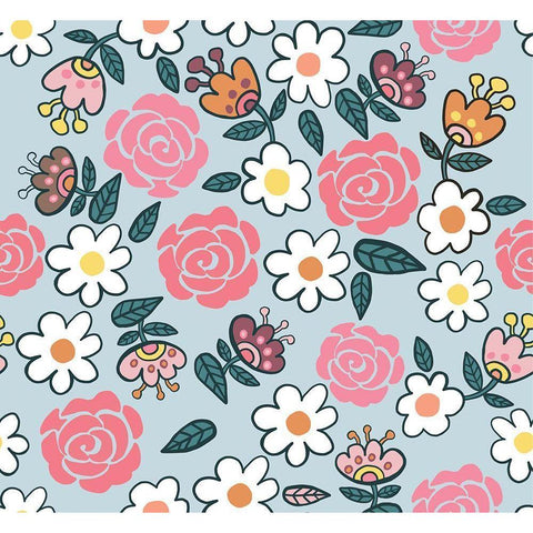 Rose Pattern White Modern Wood Framed Art Print by Rupp, Mariah