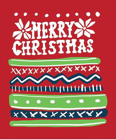 Merry Christmas Sweater Black Ornate Wood Framed Art Print with Double Matting by Rupp, Mariah