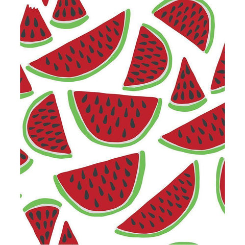 Watermelon Pattern White Modern Wood Framed Art Print by Rupp, Mariah