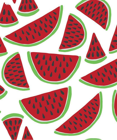 Watermelon Pattern White Modern Wood Framed Art Print with Double Matting by Rupp, Mariah