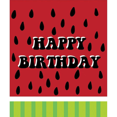 Happy Birthday Melon Gold Ornate Wood Framed Art Print with Double Matting by Rupp, Mariah