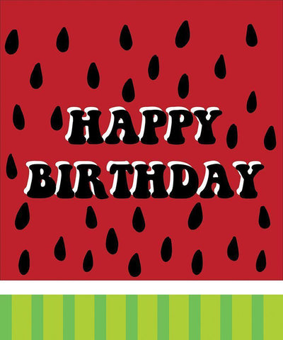 Happy Birthday Melon Black Ornate Wood Framed Art Print with Double Matting by Rupp, Mariah